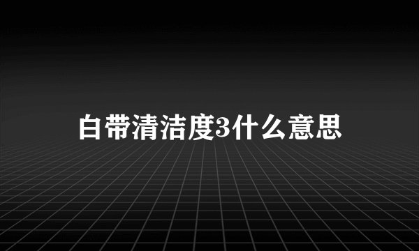 白带清洁度3什么意思