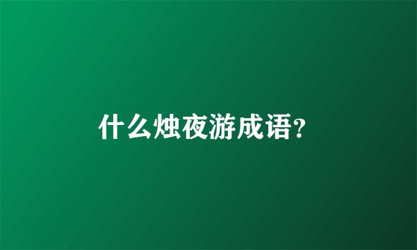 什么烛夜游成语？