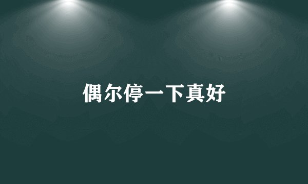 偶尔停一下真好