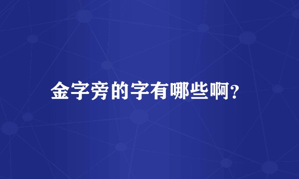 金字旁的字有哪些啊？