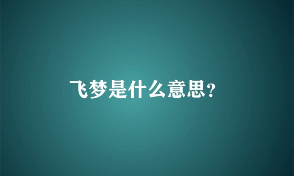 飞梦是什么意思？