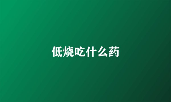低烧吃什么药
