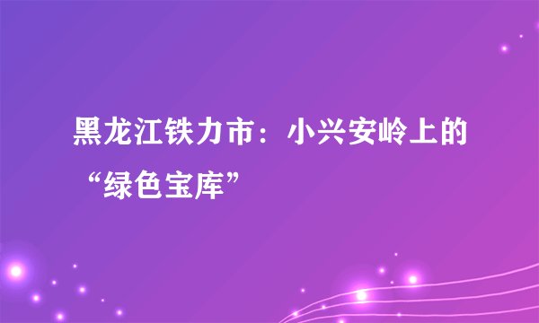 黑龙江铁力市:小兴安岭上的“绿色宝库”
