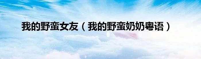 我的野蛮女友（我的野蛮奶奶粤语）