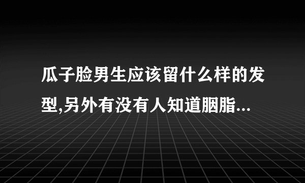 瓜子脸男生应该留什么样的发型,另外有没有人知道胭脂鱼发型,介绍一下