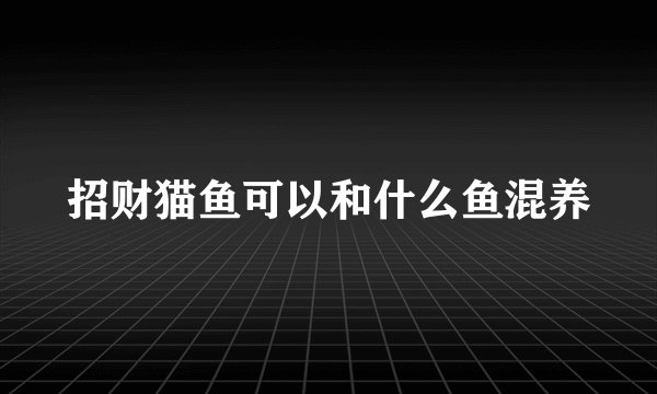 招财猫鱼可以和什么鱼混养