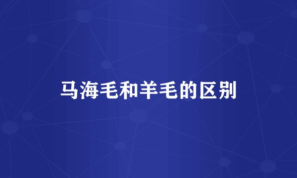 马海毛和羊毛的区别