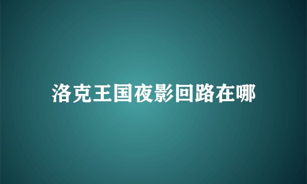 洛克王国夜影回路在哪