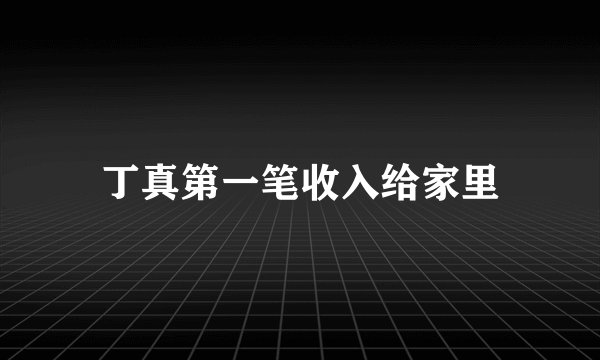 丁真第一笔收入给家里