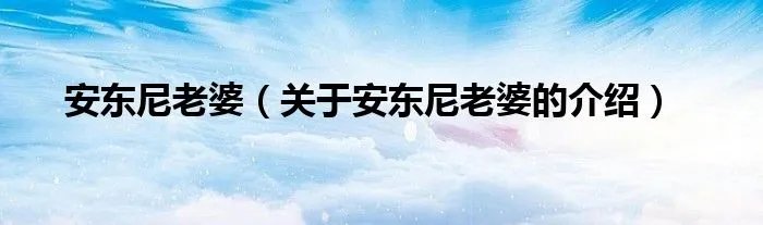 安东尼老婆(关于安东尼老婆的介绍)