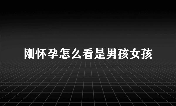 刚怀孕怎么看是男孩女孩