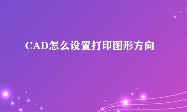 CAD怎么设置打印图形方向