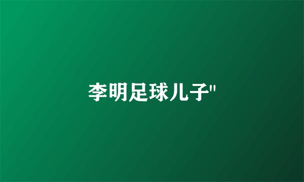 李明足球儿子