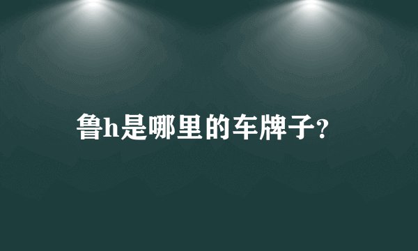 鲁h是哪里的车牌子？