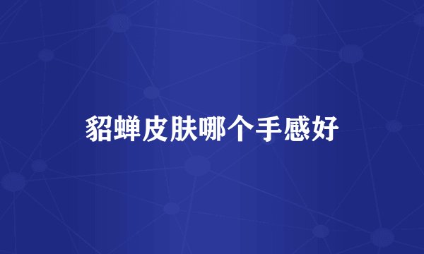貂蝉皮肤哪个手感好