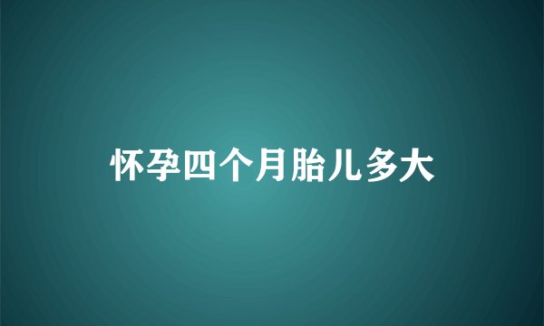 怀孕四个月胎儿多大