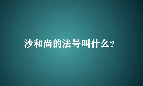 沙和尚的法号叫什么?