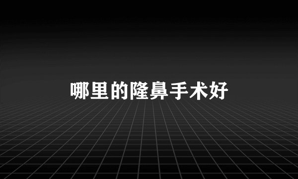 哪里的隆鼻手术好
