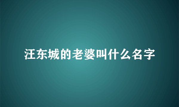 汪东城的老婆叫什么名字