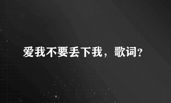 爱我不要丢下我,歌词?