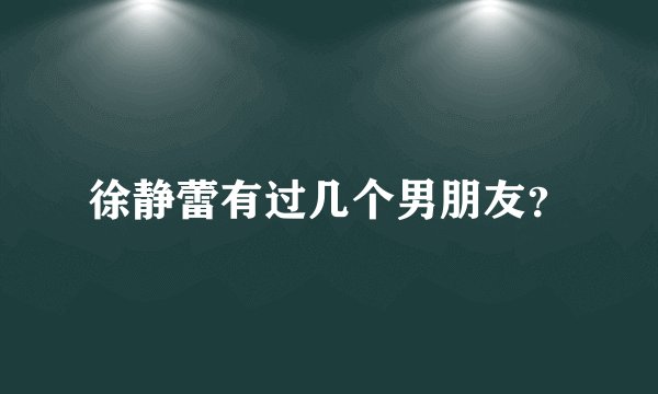 徐静蕾有过几个男朋友？