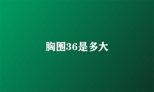 胸围36是多大