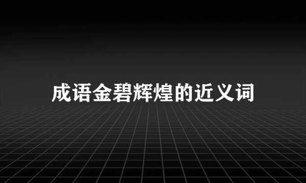 成语金碧辉煌的近义词
