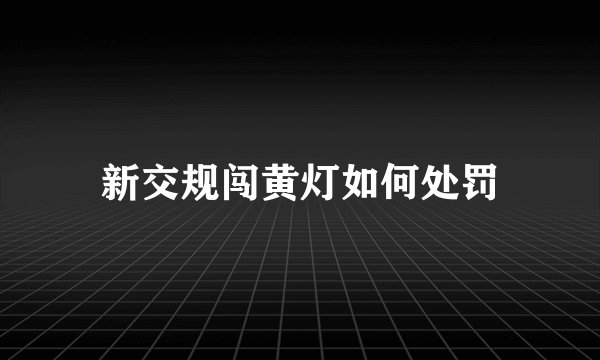 新交规闯黄灯如何处罚