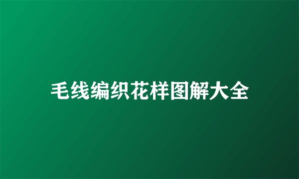 毛线编织花样图解大全