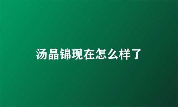 汤晶锦现在怎么样了