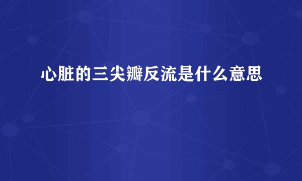 心脏的三尖瓣反流是什么意思