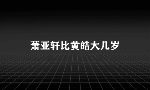 萧亚轩比黄皓大几岁
