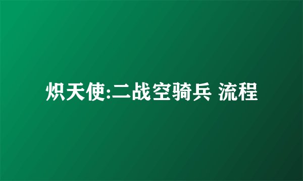 炽天使:二战空骑兵 流程