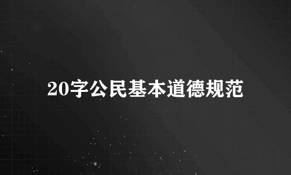 20字公民基本道德规范