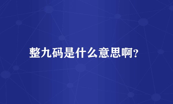 整九码是什么意思啊？