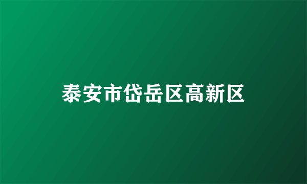 泰安市岱岳区高新区
