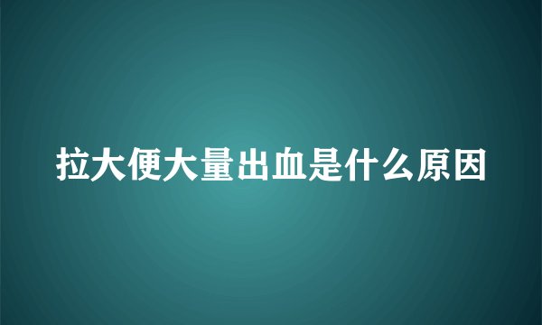 拉大便大量出血是什么原因