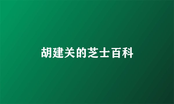 胡建关的芝士百科