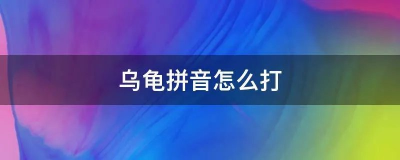 乌龟拼音怎么打