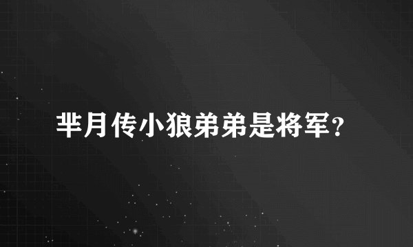 芈月传小狼弟弟是将军？