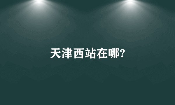 天津西站在哪?