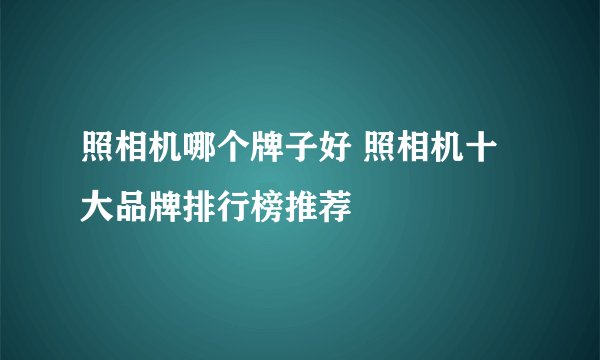 照相机哪个牌子好 照相机十大品牌排行榜推荐