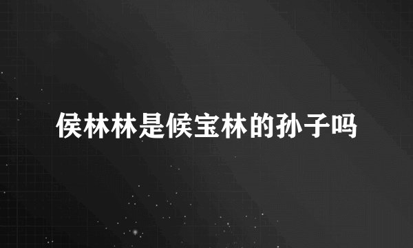 侯林林是候宝林的孙子吗