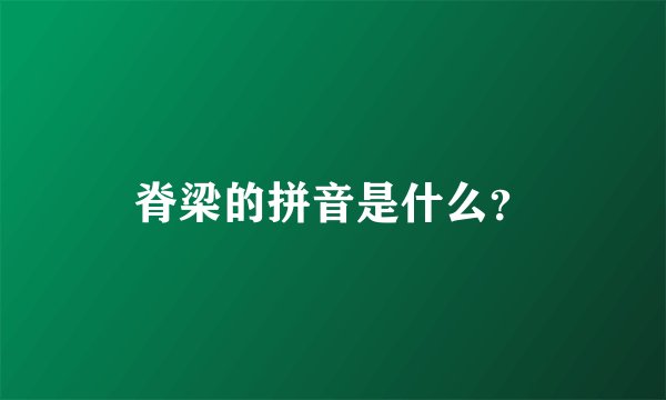 脊梁的拼音是什么？