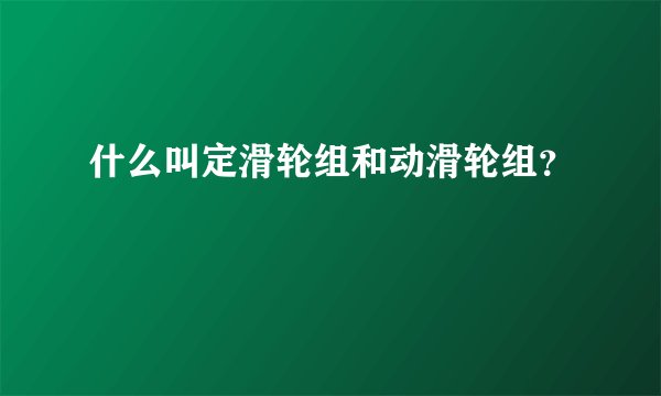 什么叫定滑轮组和动滑轮组？