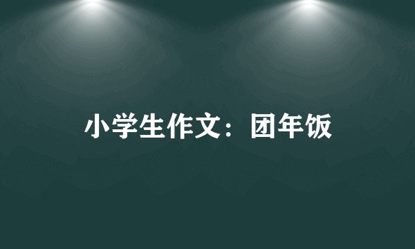 小学生作文：团年饭