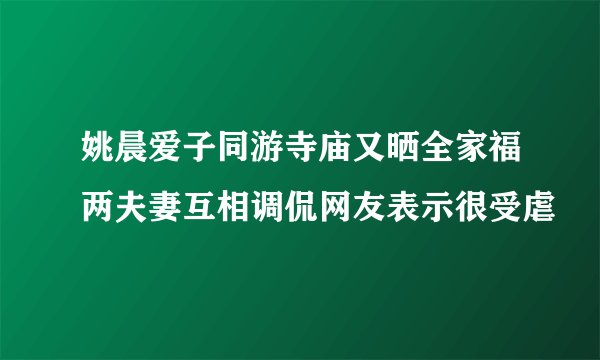 姚晨爱子同游寺庙又晒全家福两夫妻互相调侃网友表示很受虐