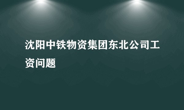 沈阳中铁物资集团东北公司工资问题