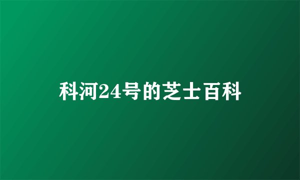 科河24号的芝士百科