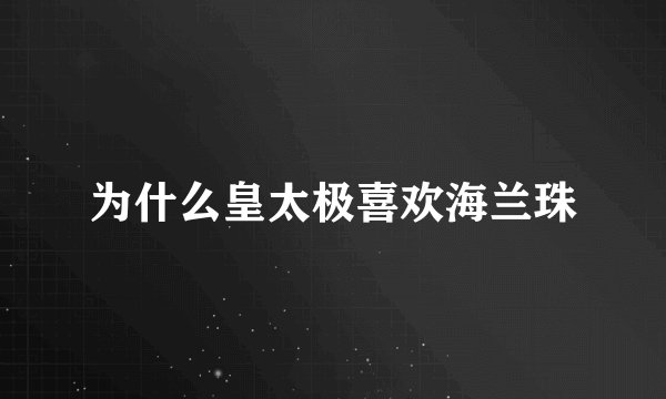 为什么皇太极喜欢海兰珠